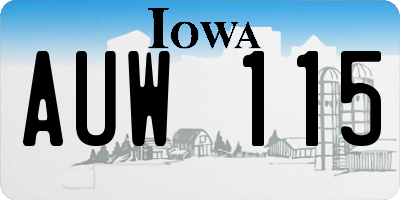 IA license plate AUW115