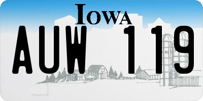 IA license plate AUW119