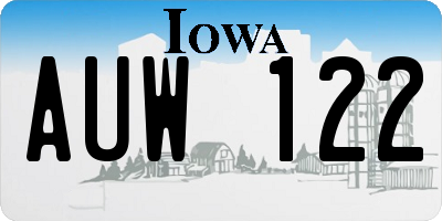 IA license plate AUW122