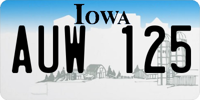 IA license plate AUW125