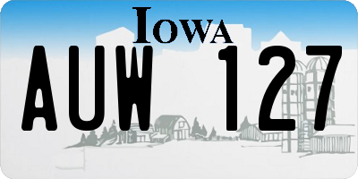 IA license plate AUW127