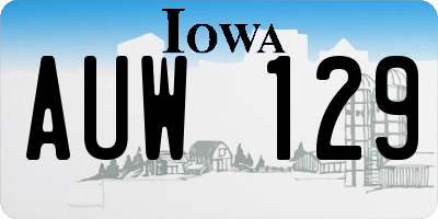 IA license plate AUW129