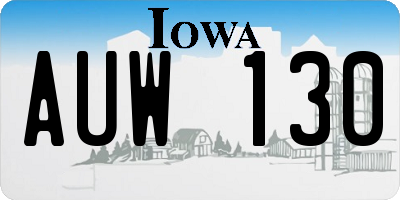 IA license plate AUW130