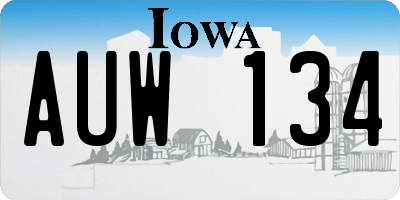 IA license plate AUW134