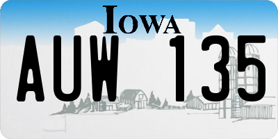 IA license plate AUW135