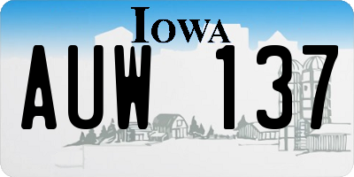 IA license plate AUW137