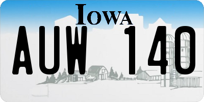 IA license plate AUW140