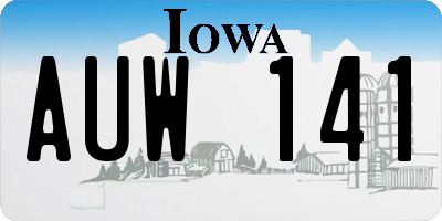 IA license plate AUW141