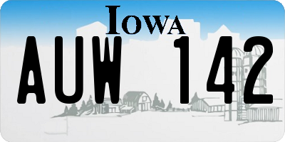 IA license plate AUW142