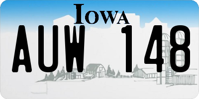 IA license plate AUW148