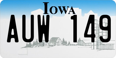IA license plate AUW149