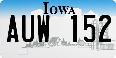 IA license plate AUW152