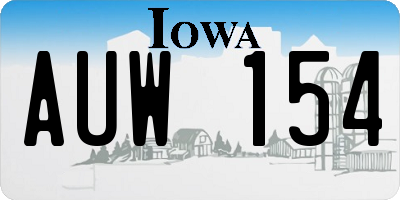 IA license plate AUW154