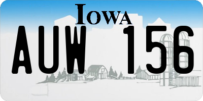 IA license plate AUW156