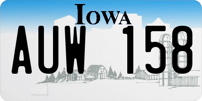 IA license plate AUW158