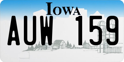 IA license plate AUW159