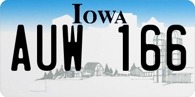 IA license plate AUW166