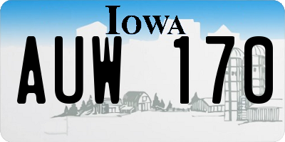 IA license plate AUW170