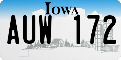 IA license plate AUW172