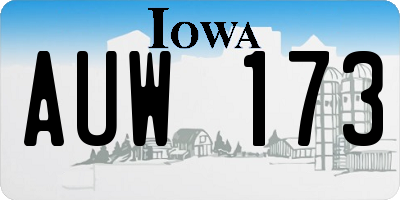 IA license plate AUW173