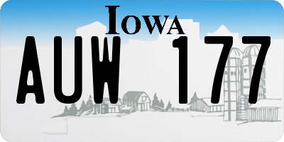IA license plate AUW177
