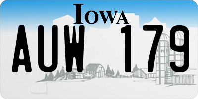 IA license plate AUW179