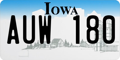 IA license plate AUW180