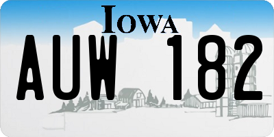 IA license plate AUW182