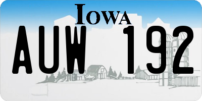 IA license plate AUW192