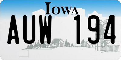 IA license plate AUW194