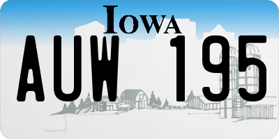 IA license plate AUW195