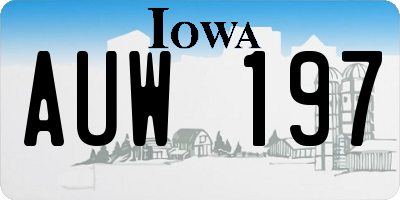 IA license plate AUW197