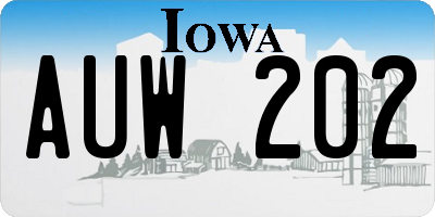 IA license plate AUW202