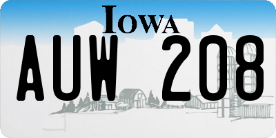 IA license plate AUW208