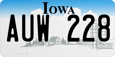 IA license plate AUW228