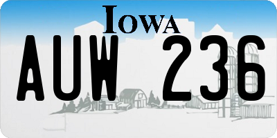 IA license plate AUW236