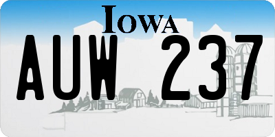IA license plate AUW237