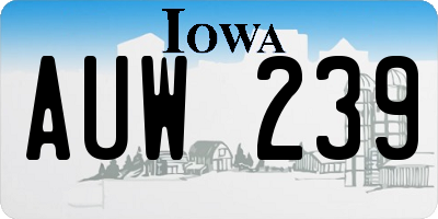 IA license plate AUW239