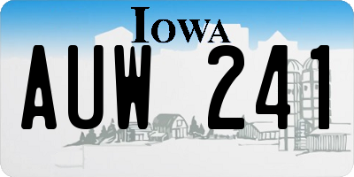IA license plate AUW241