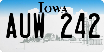 IA license plate AUW242