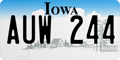 IA license plate AUW244