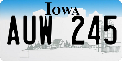 IA license plate AUW245