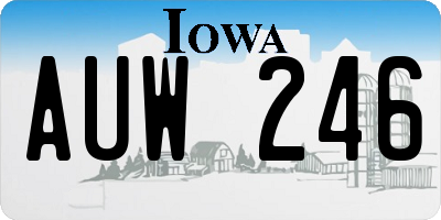IA license plate AUW246