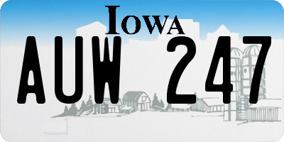 IA license plate AUW247