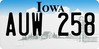 IA license plate AUW258