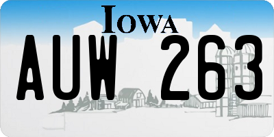 IA license plate AUW263