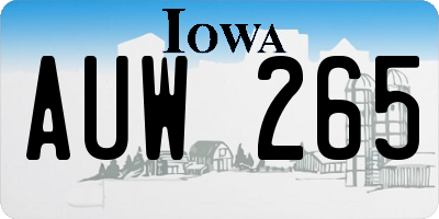 IA license plate AUW265