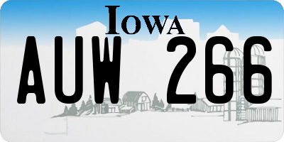 IA license plate AUW266