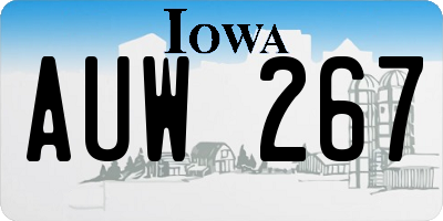 IA license plate AUW267