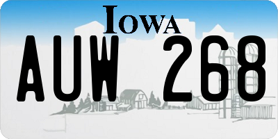 IA license plate AUW268